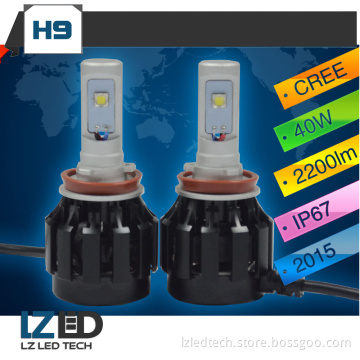 H9 All in one led auto lights 40W 2200LM Auto Front Bulb Automobiles Headlamp 6000K Car Lighting system
